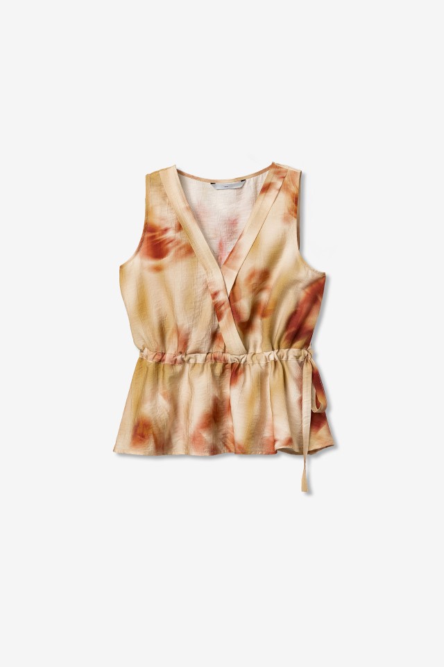 Blusa estampada sem mangas Blusa estampada sem mangas