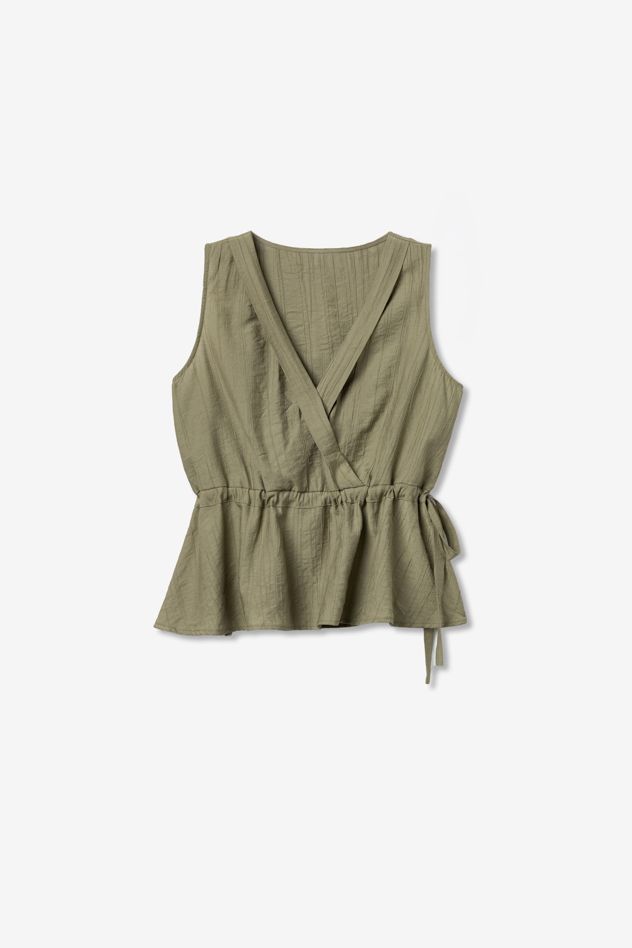 Green Regular Fit Sleeveless Blouse