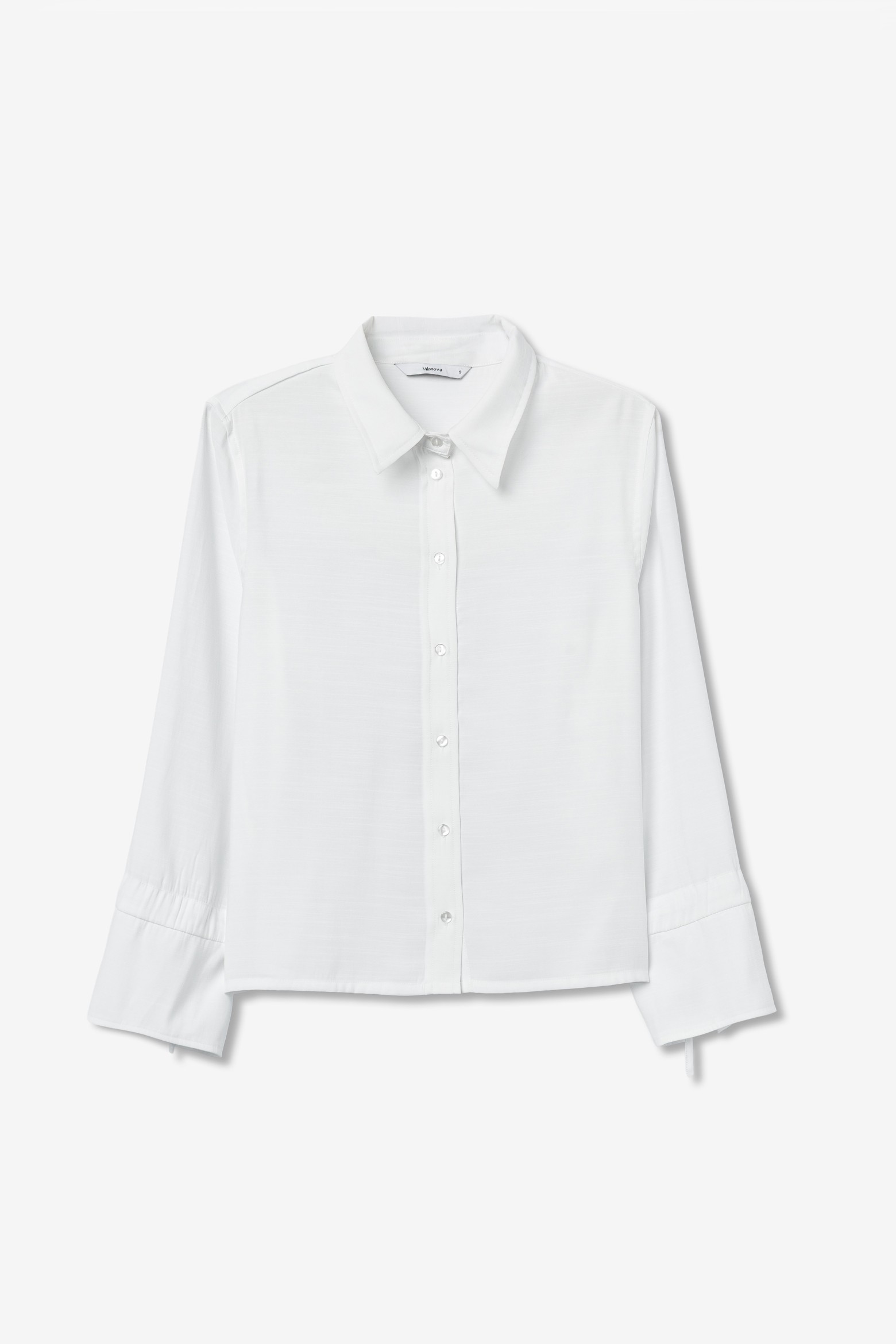 White Shirt With Cuff Bows