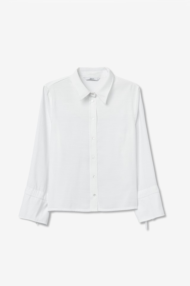 White Shirt With Cuff Bows White Shirt With Cuff Bows