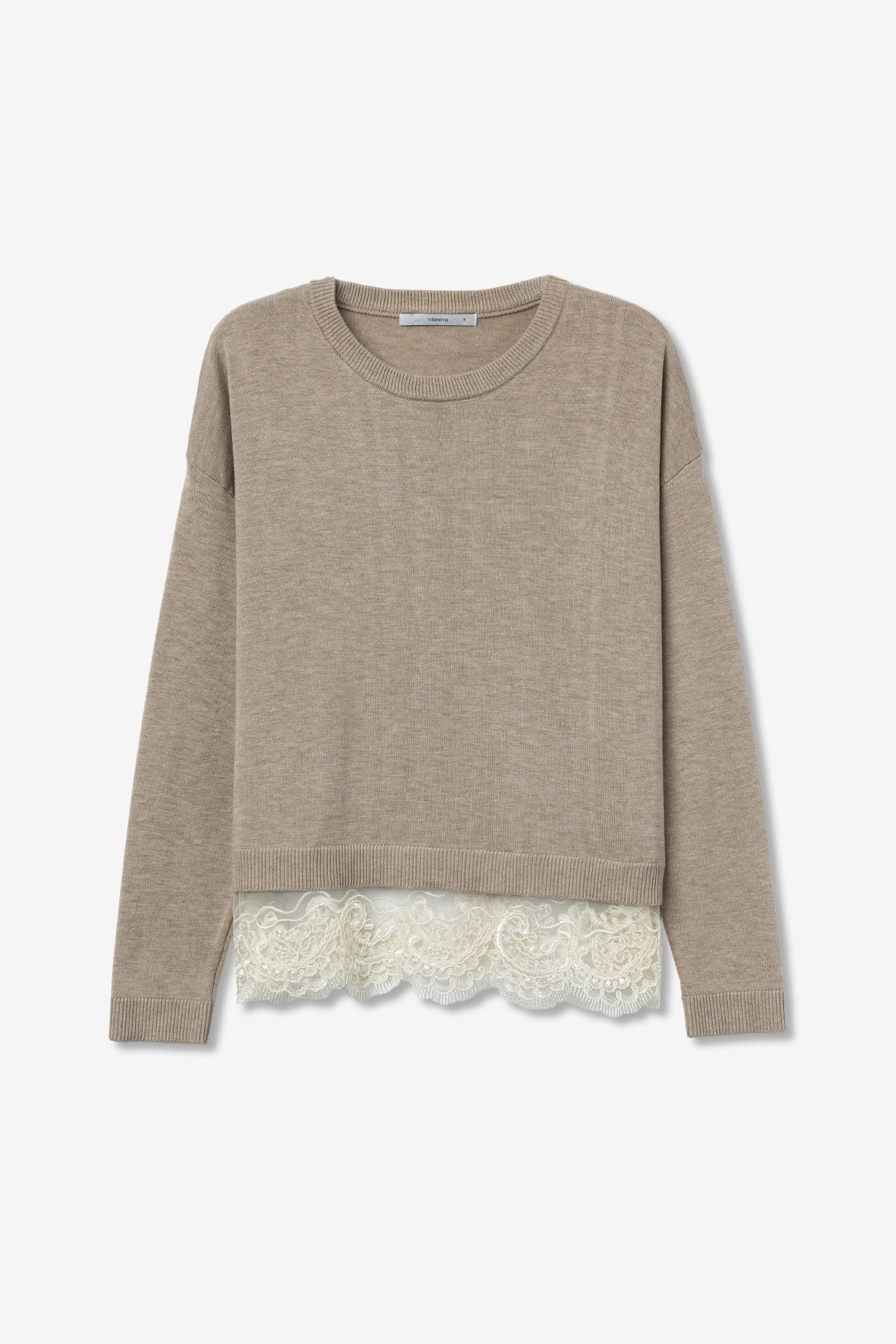Camisola bege com renda
