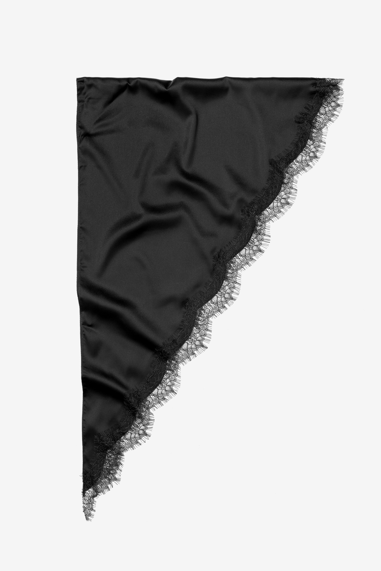 Black Triangle Scarf Lace Trim