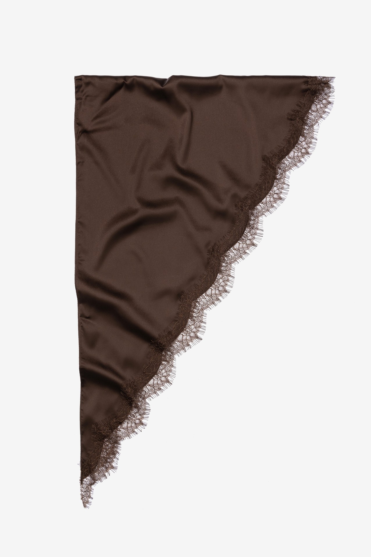Brown Triangle Lace Scarf
