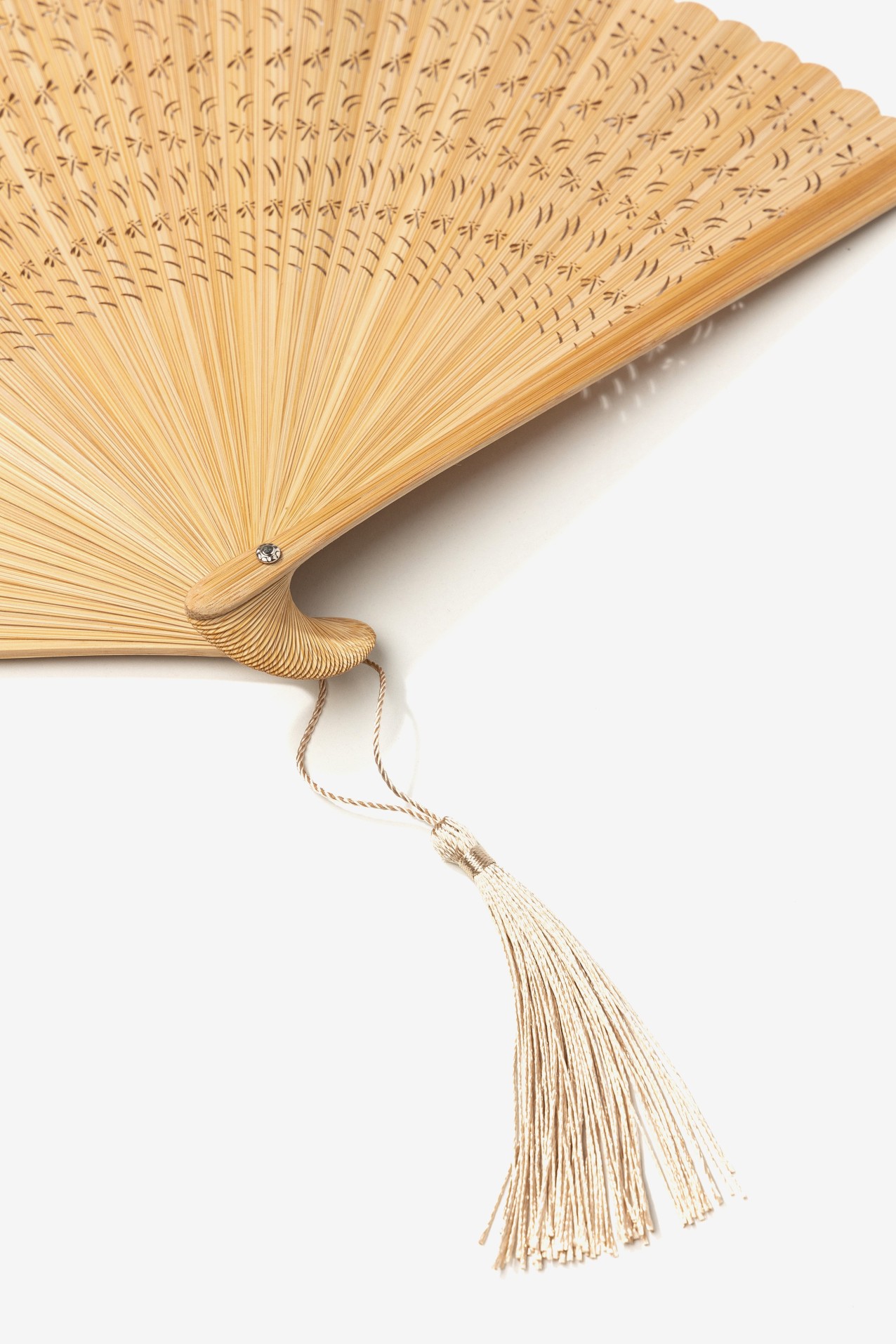 Beige Folding Fan Accessory