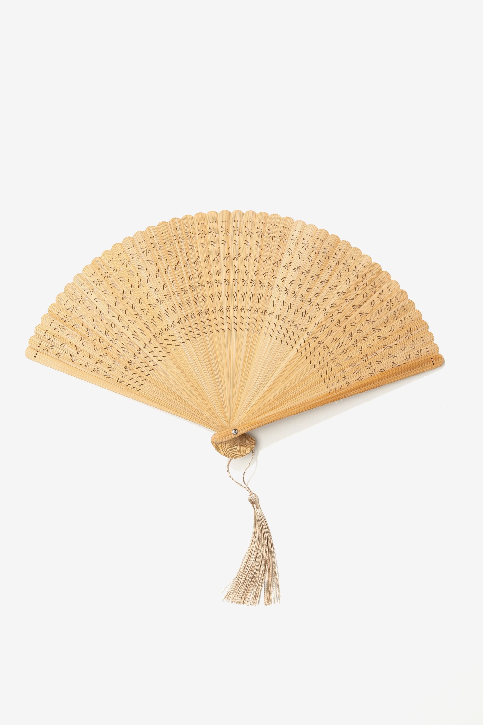 Beige Folding Fan Accessory