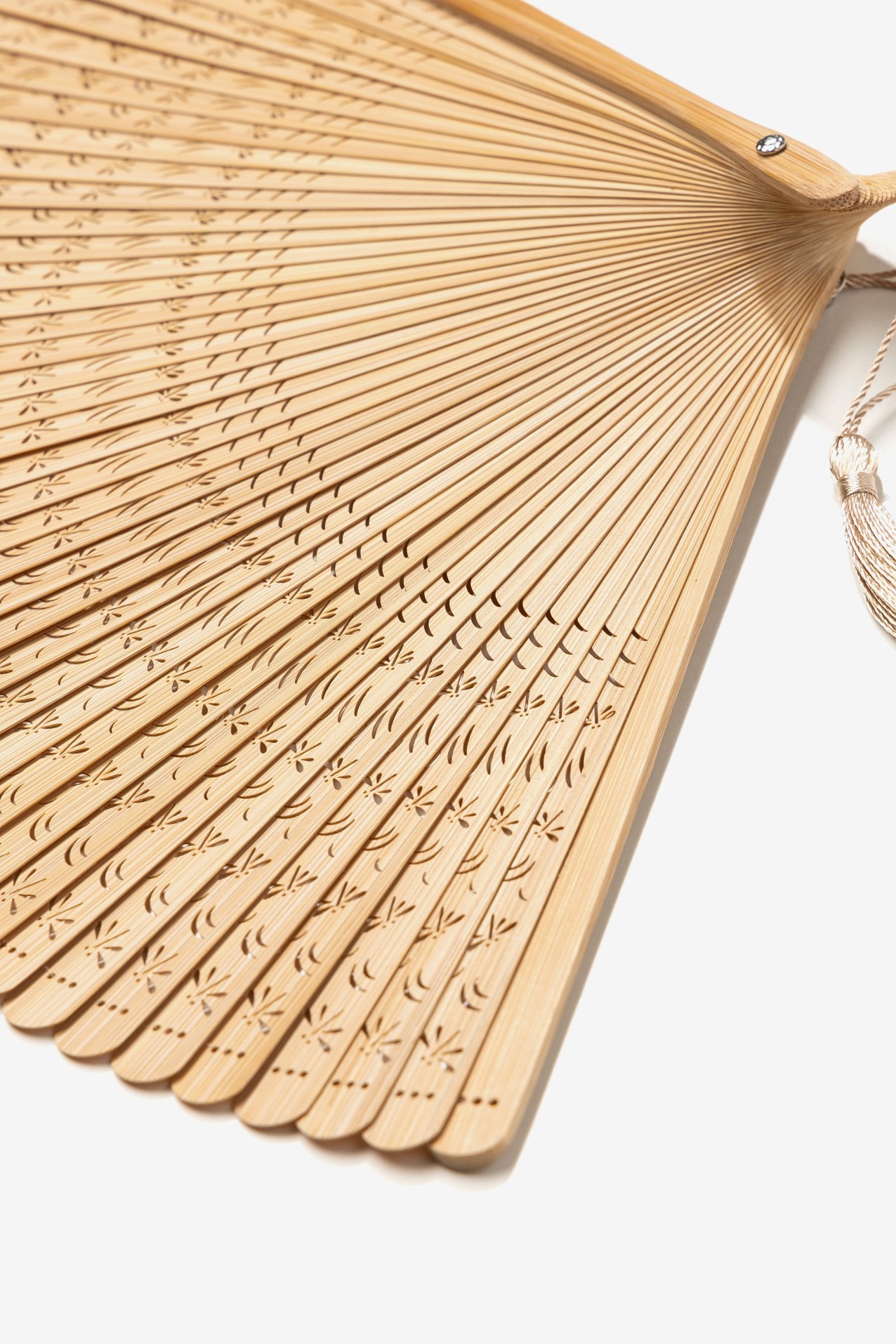 Beige Folding Fan Accessory