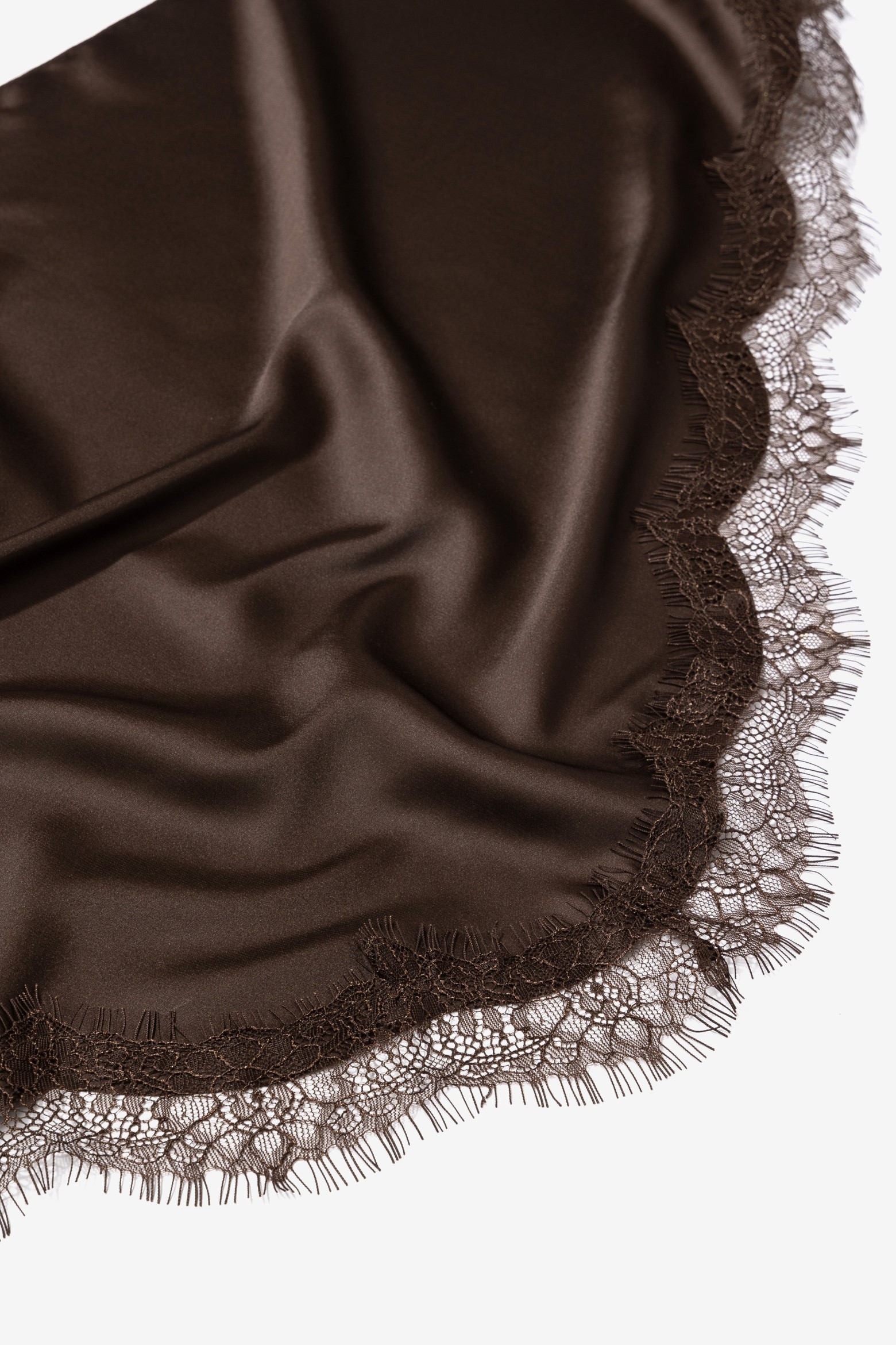 Brown Triangle Lace Scarf