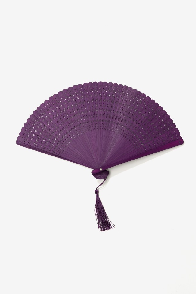 Purple Hand Fan Accessory