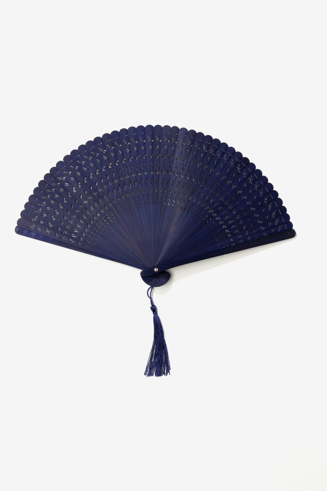 Blue Decorative Folding Fan