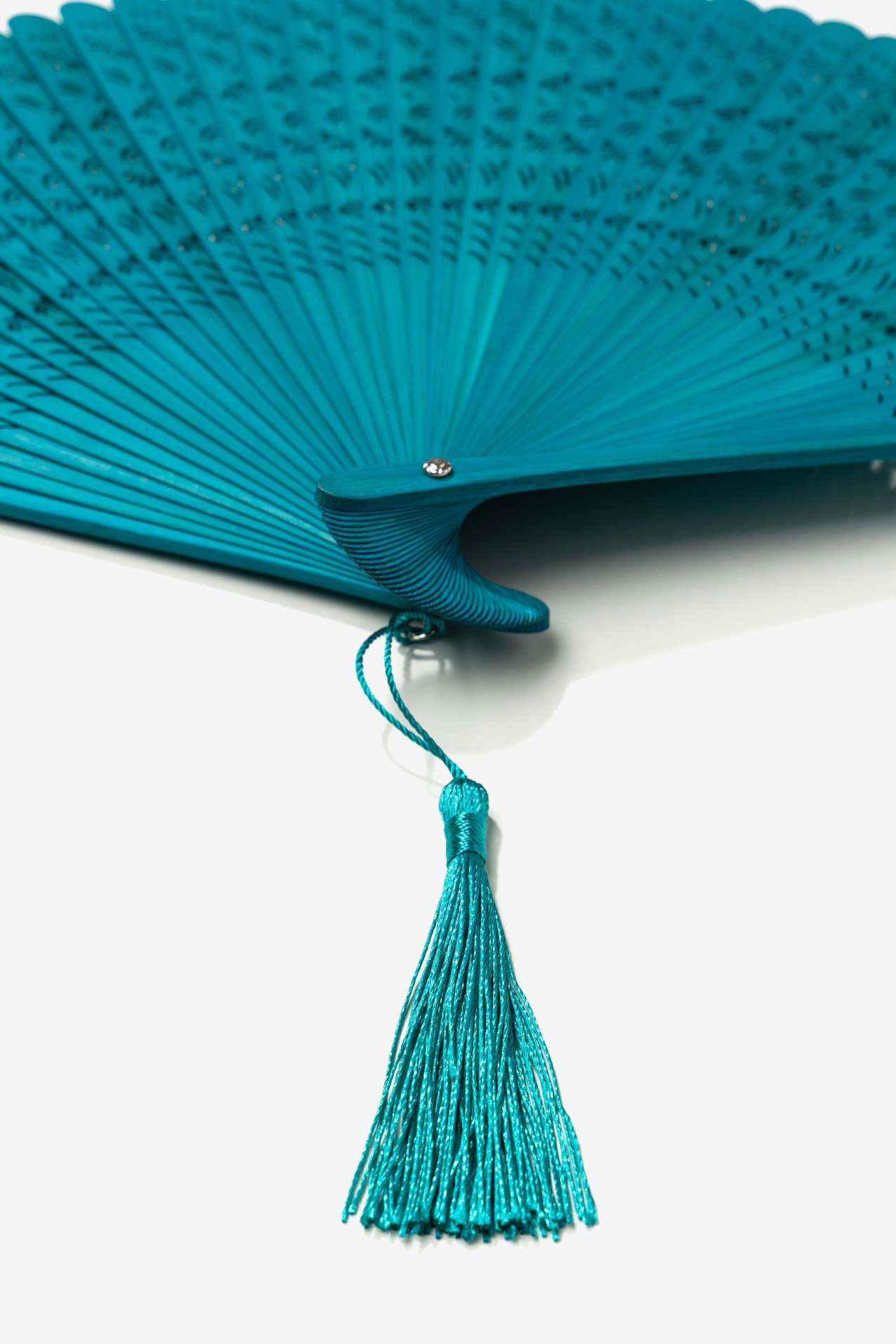 Blue Openwork Hand Fan