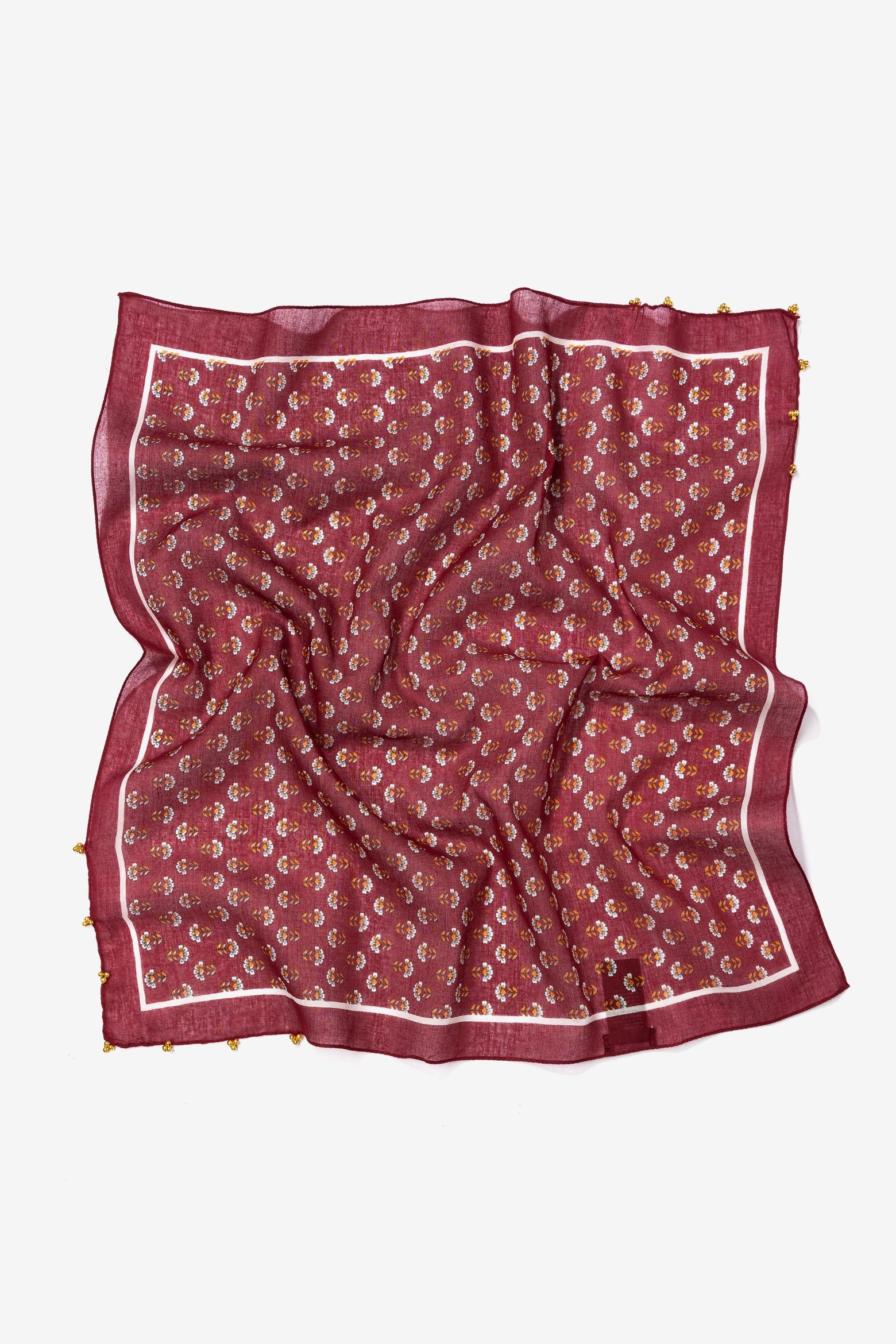 Bandana vermelha floral boho