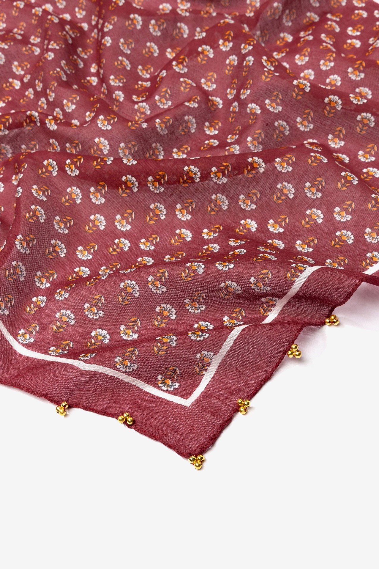 Bandana vermelha floral boho