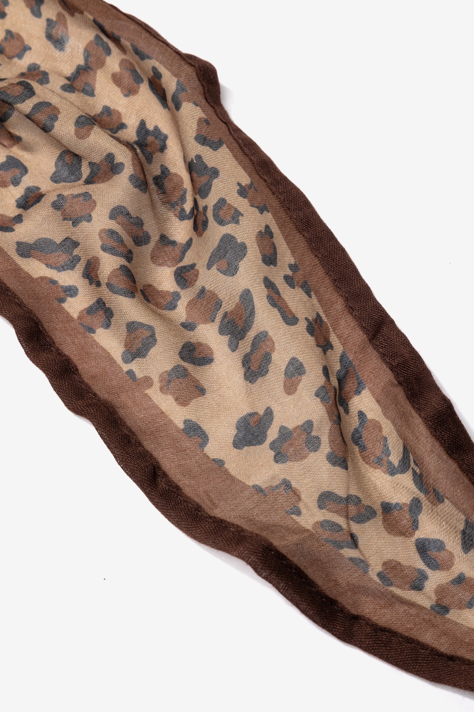 Leopard Print Brown Skinny Scarf