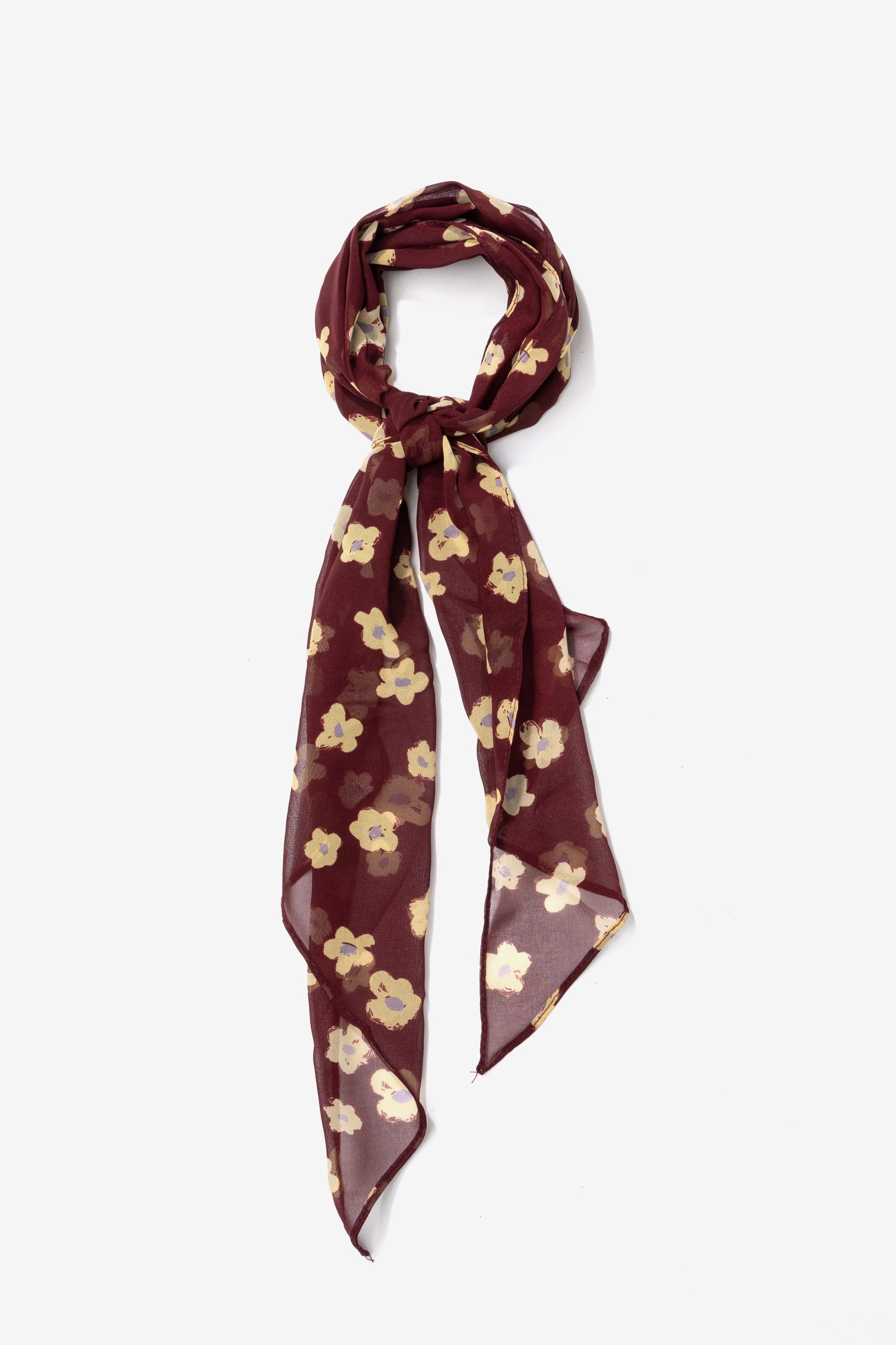 Red Skinny Floral Bandana