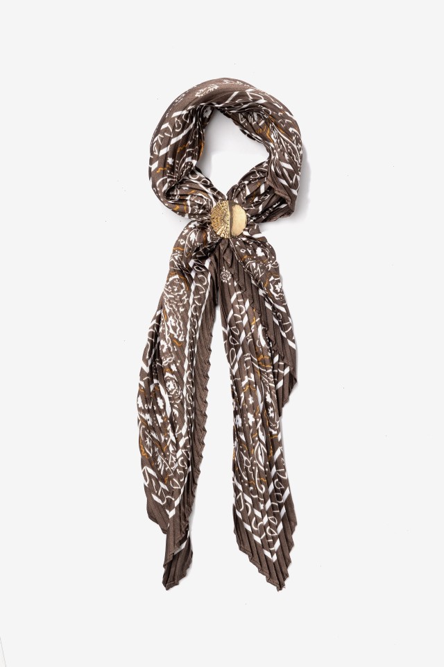 Brown Skinny Bandana Scarf