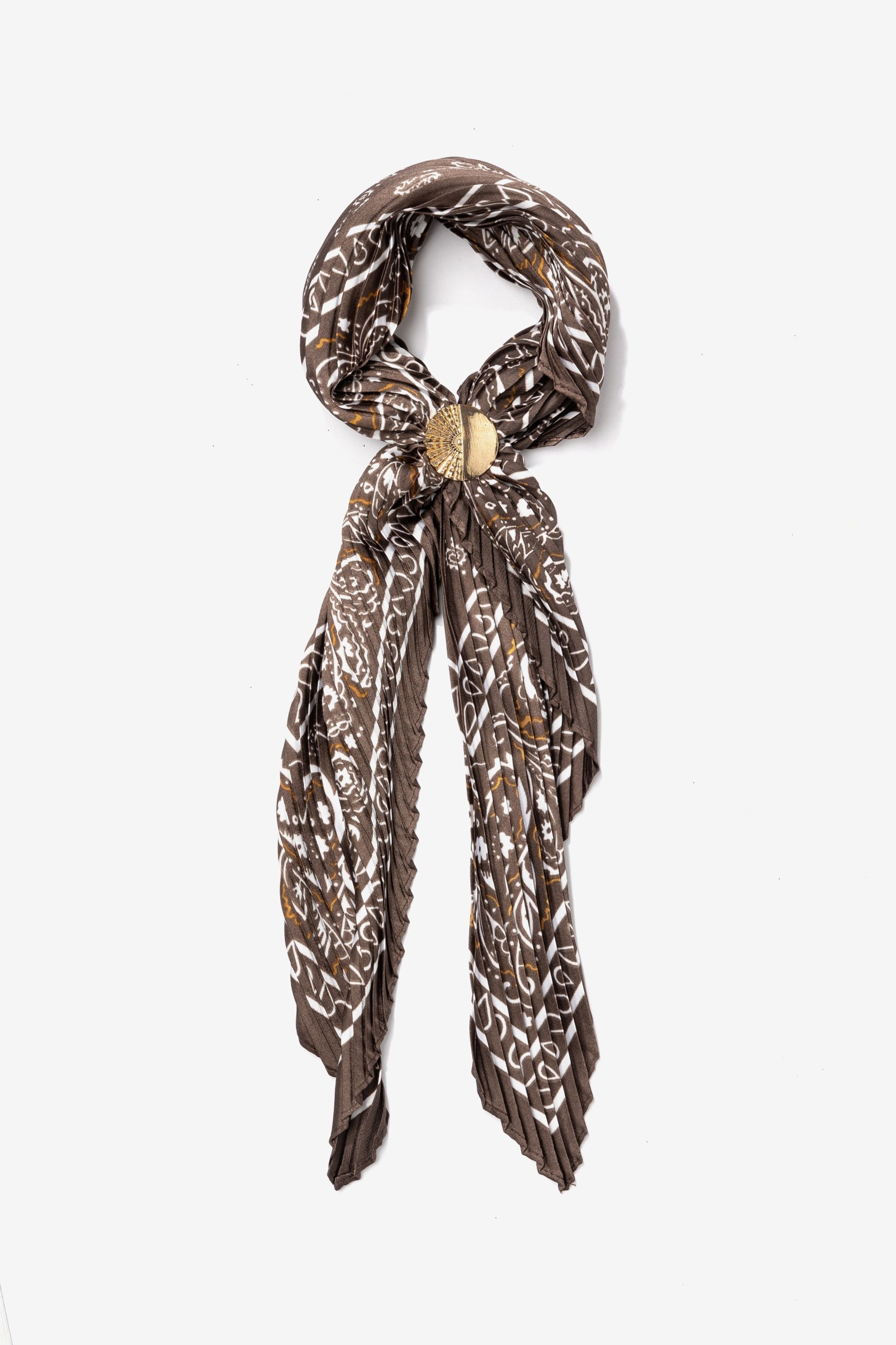 Brown Skinny Bandana Scarf