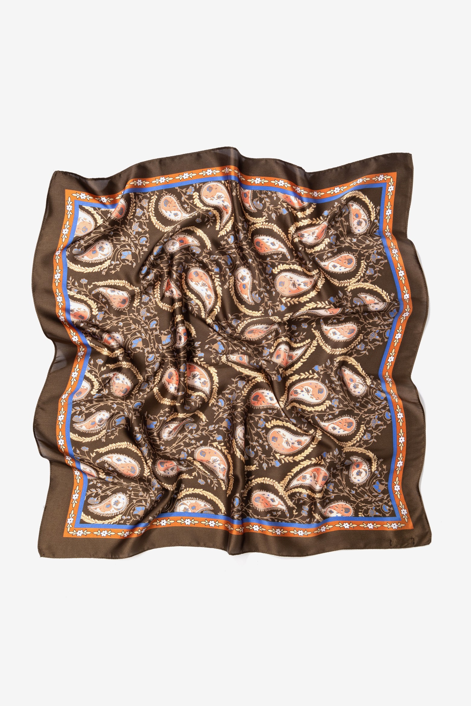 Bandana cuadrada paisley marrón