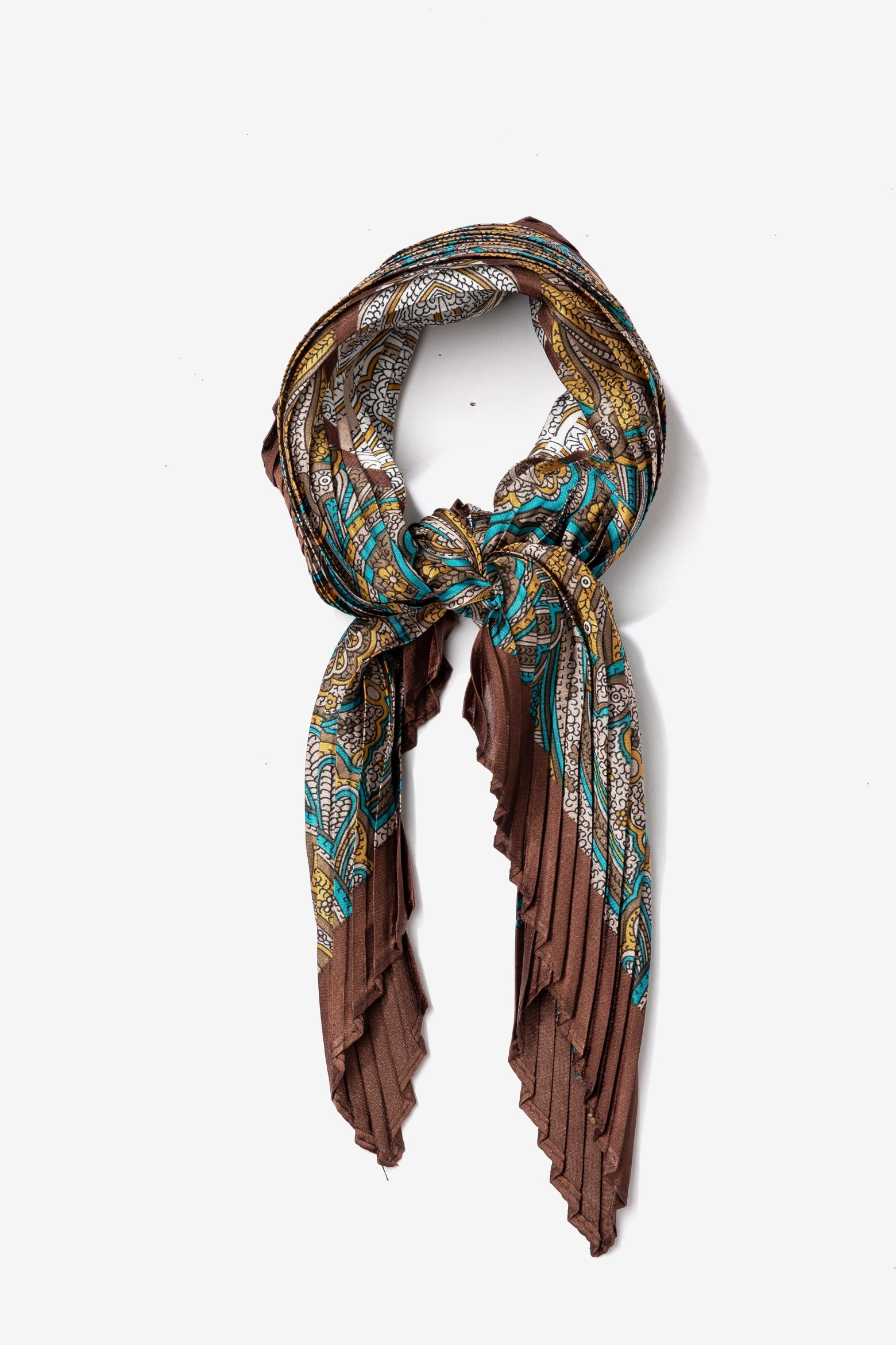 Brown paisley patterned bandana