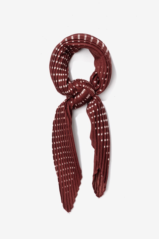 Red Pleated Skinny Bandana