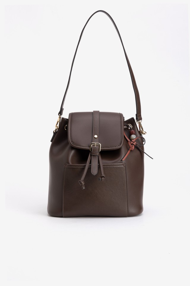 Brown Minimal Bucket Bag Brown Minimal Bucket Bag