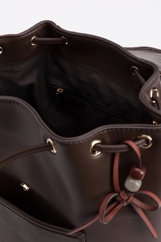 Brown Minimal Bucket Bag Brown Minimal Bucket Bag