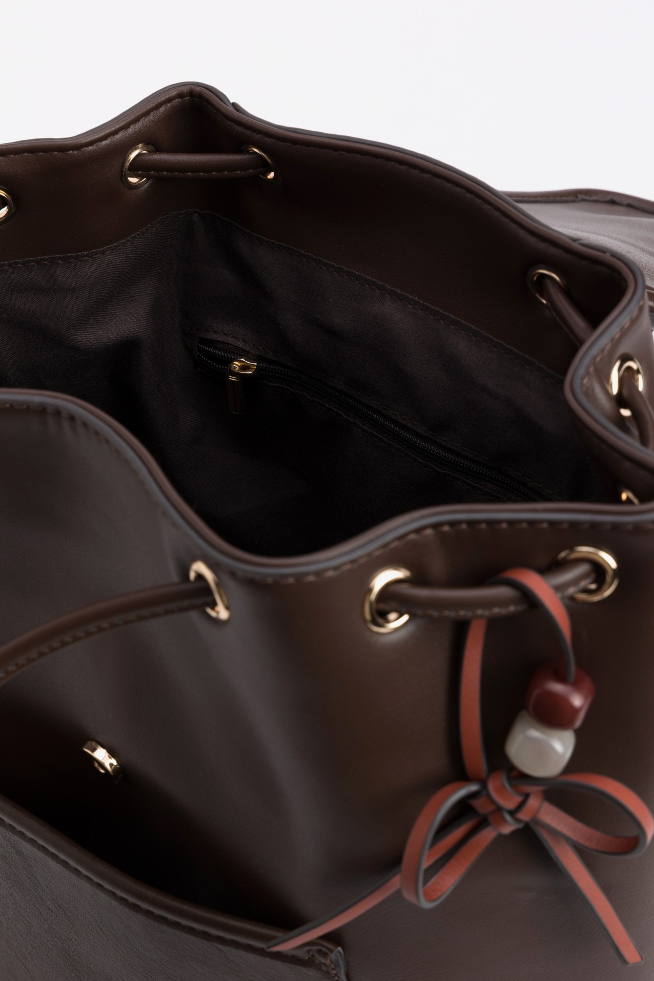 Brown Minimal Bucket Bag