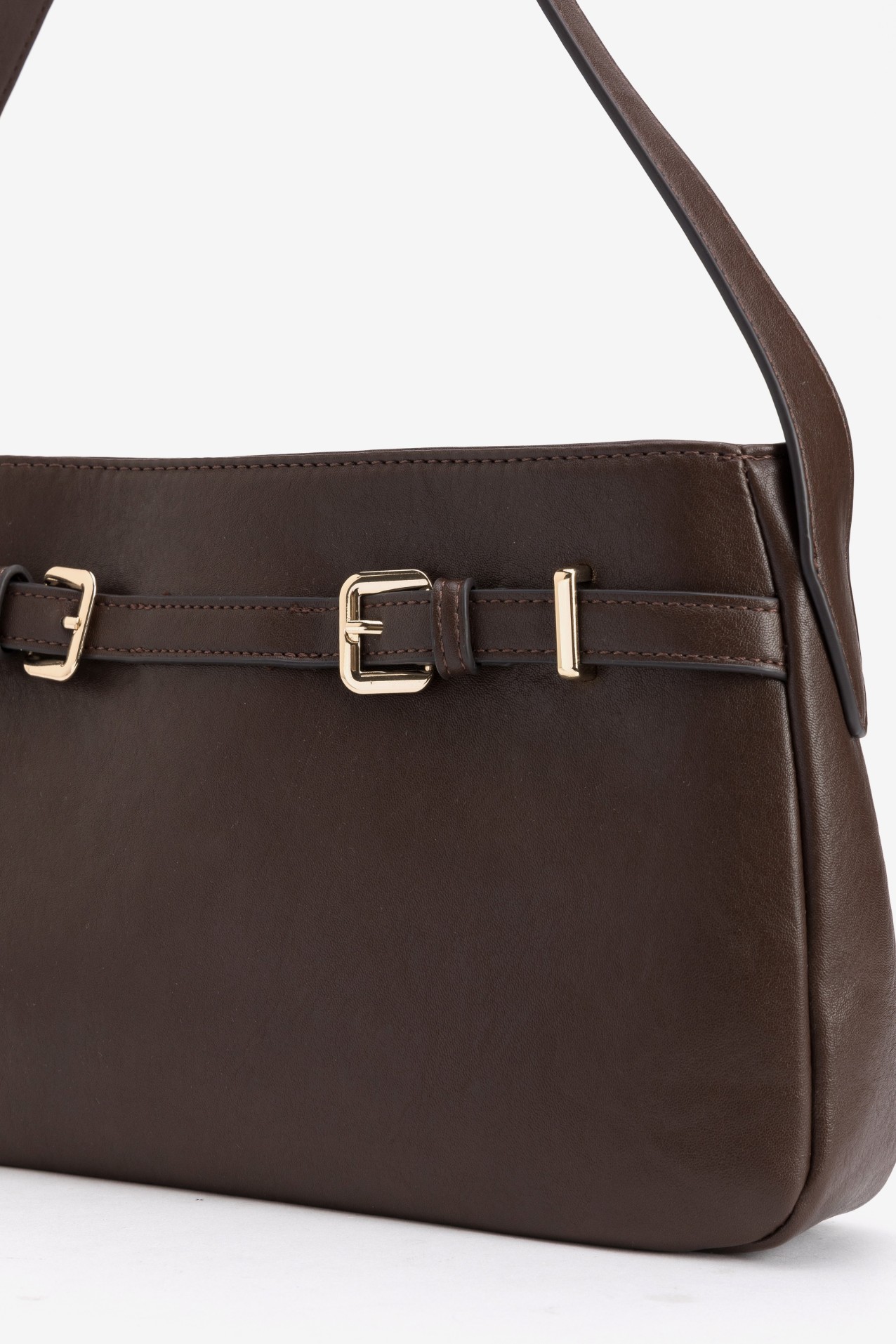 Brown Shoulder Bag Buckle Detail