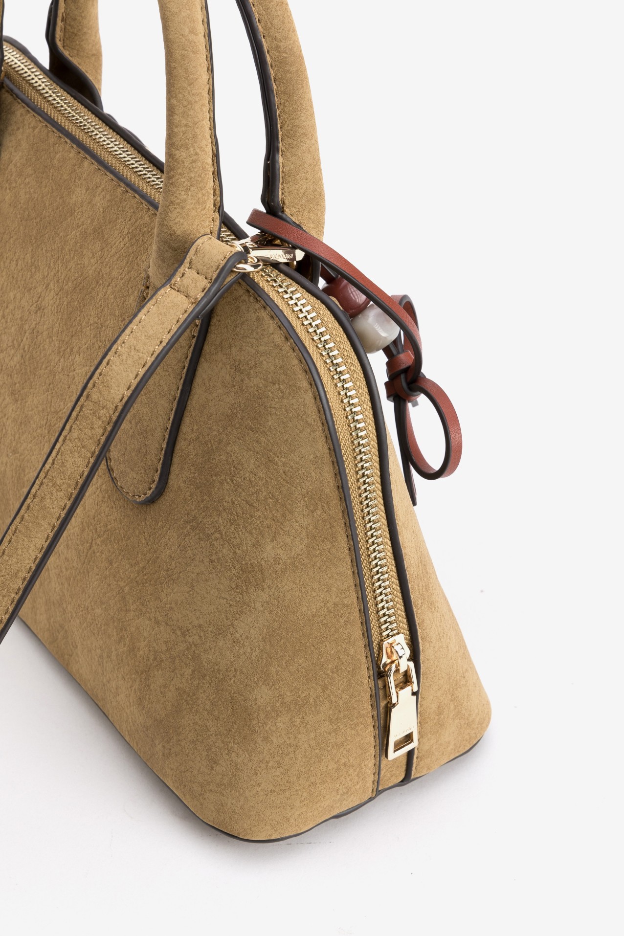 Brown Structured Handbag
