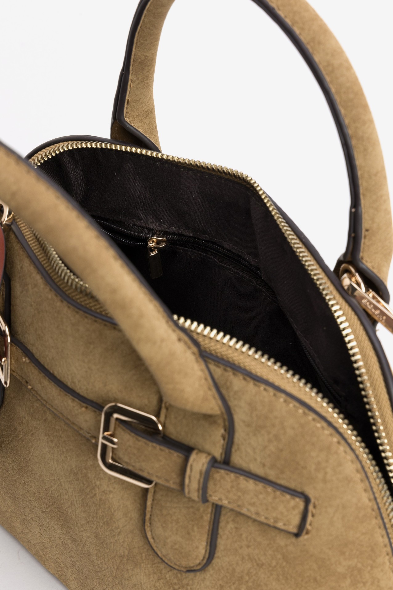 Brown Structured Handbag