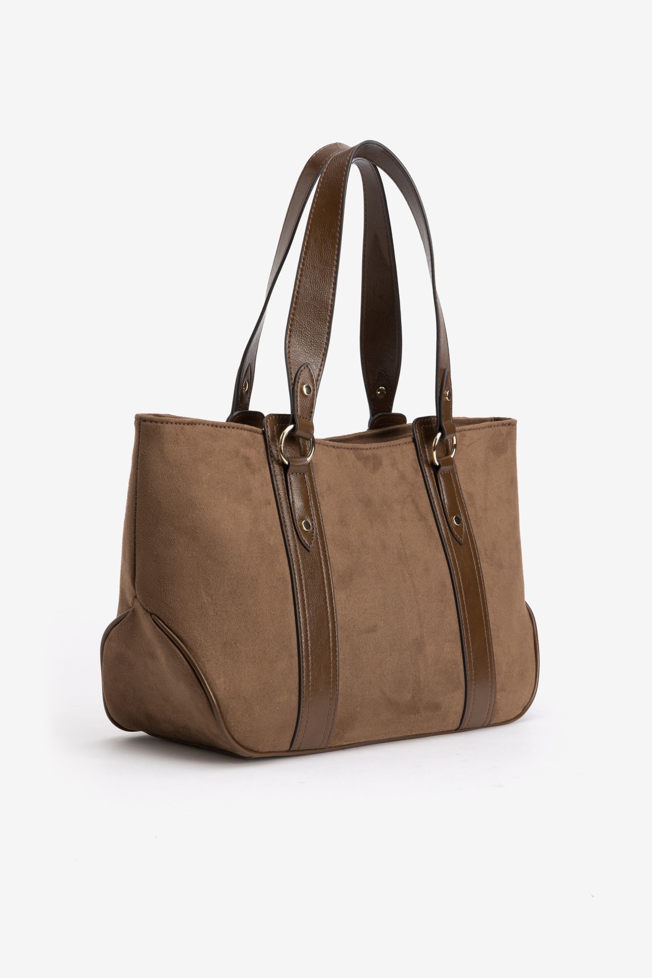 Brown Structured Tote Bag