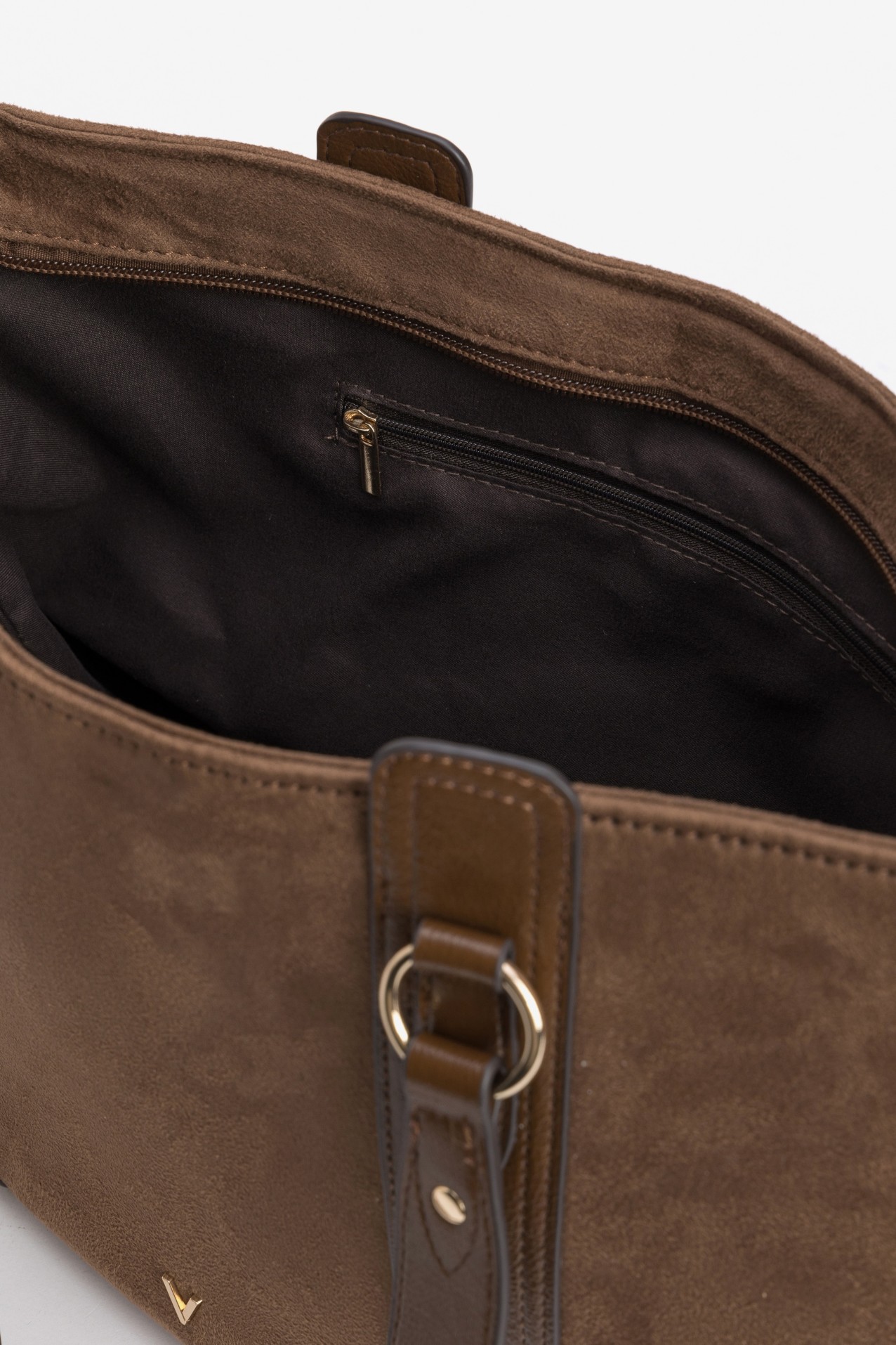 Brown Structured Tote Bag