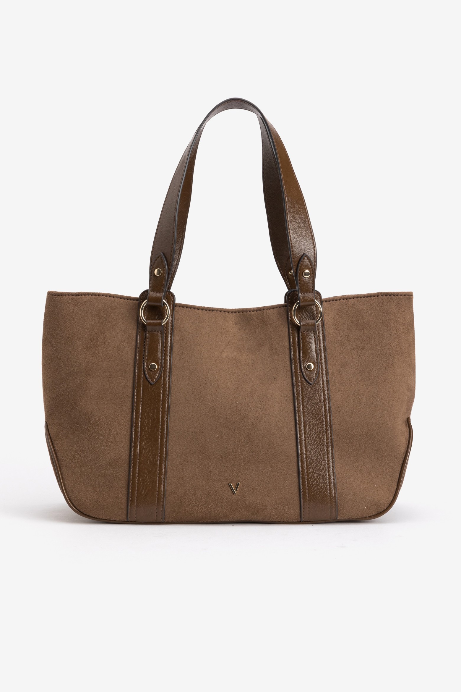 Brown Structured Tote Bag
