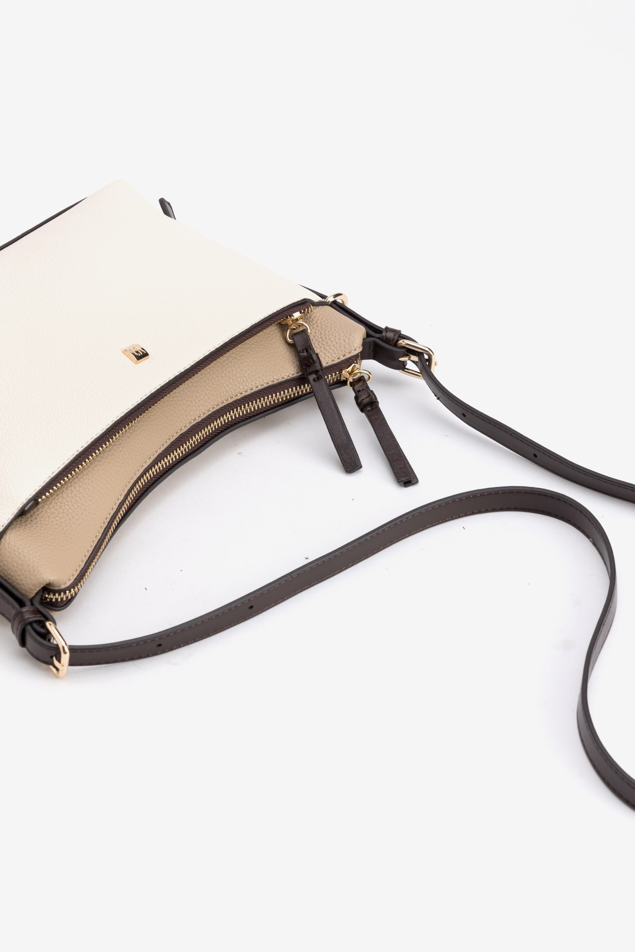 Beige Crossbody Wallet Bag