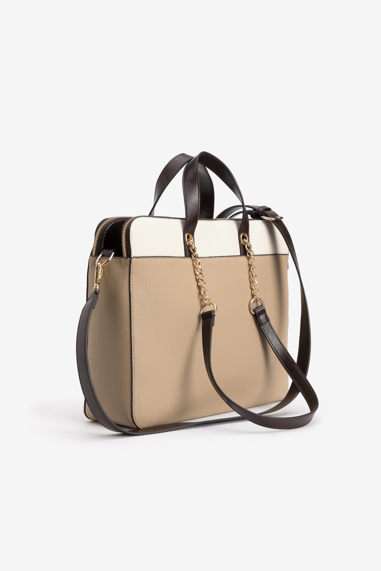 Cartera beige estructurada chic