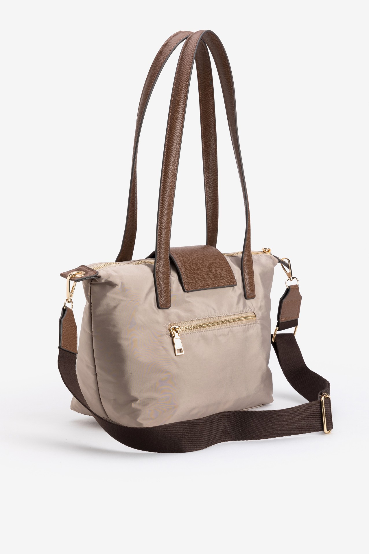 Beige Bag With Brown Details