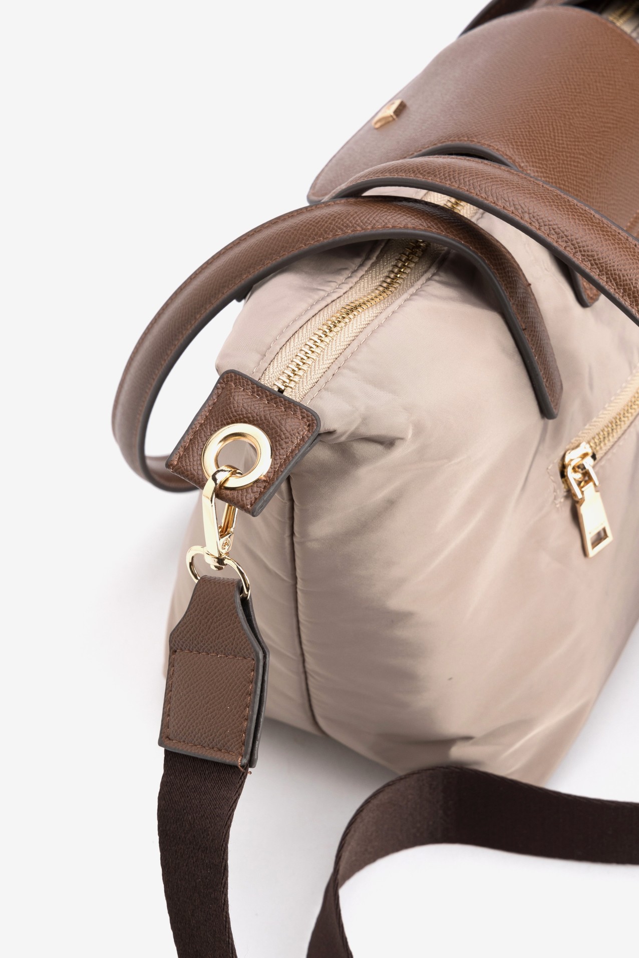 Beige Bag With Brown Details