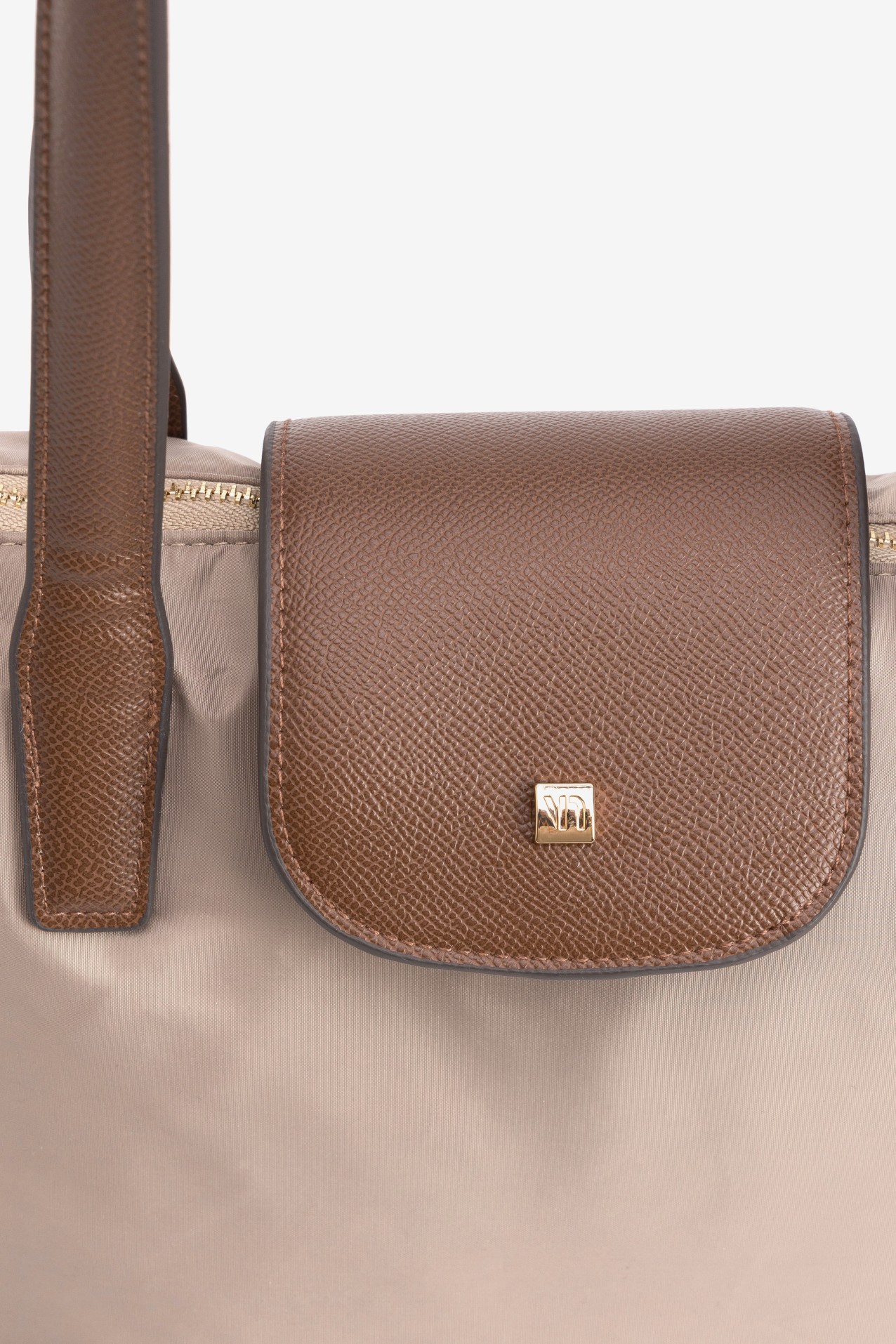 Beige Bag With Brown Details