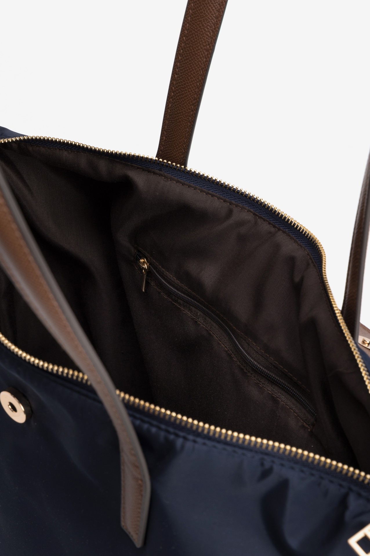 Blue Tote Bag with Zipper