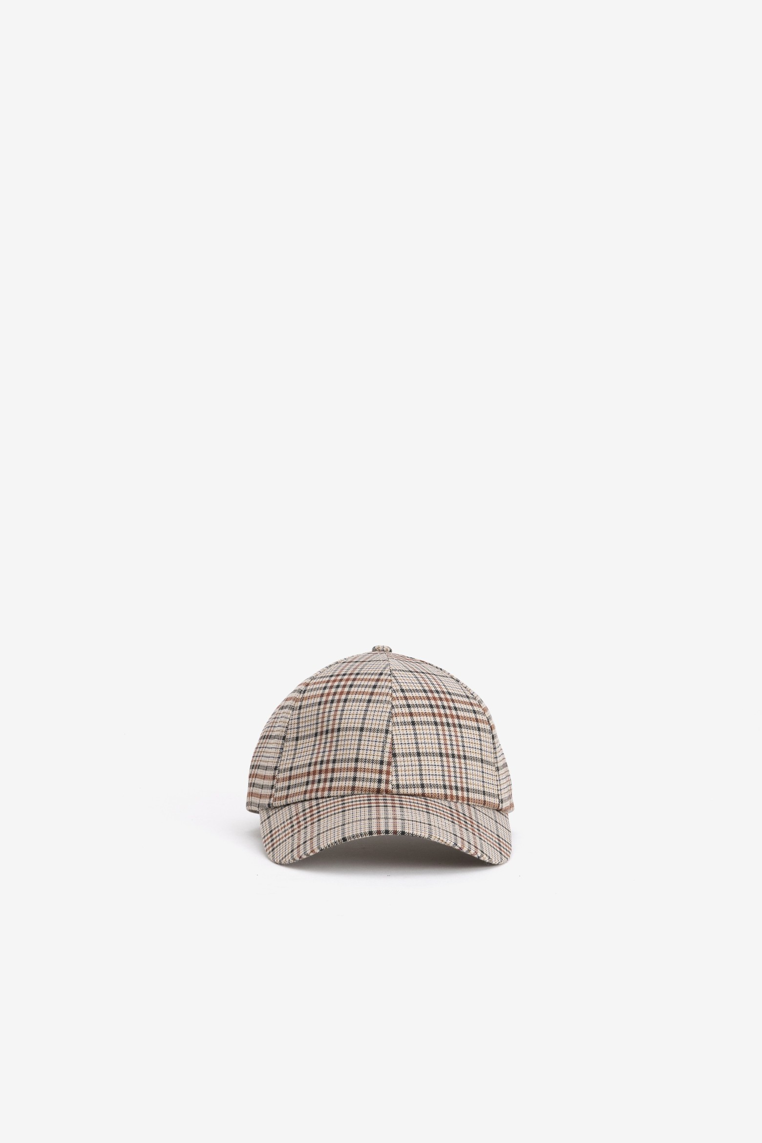 Beige Check Baseball Cap