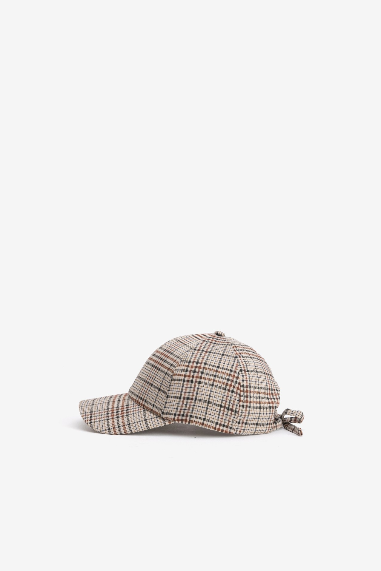 Beige Check Baseball Cap