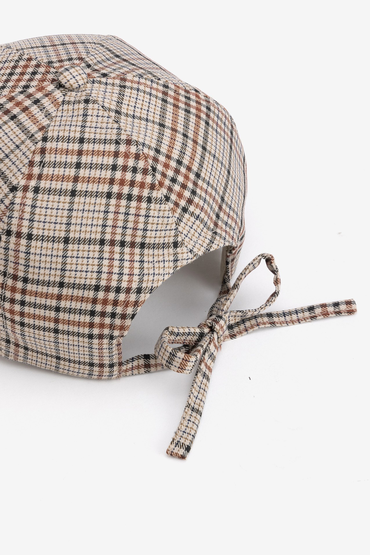 Beige Check Baseball Cap
