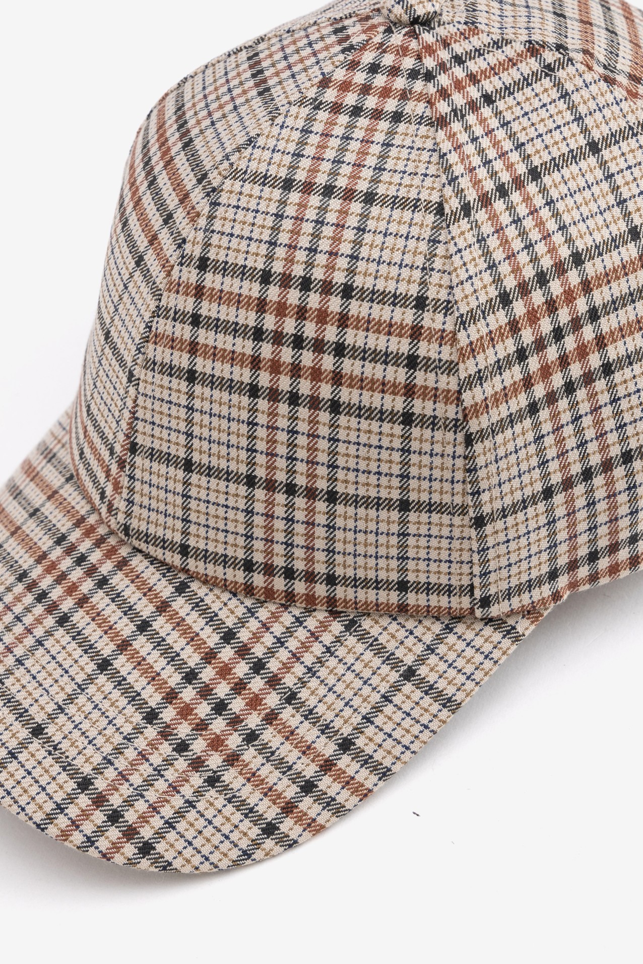 Beige Check Baseball Cap