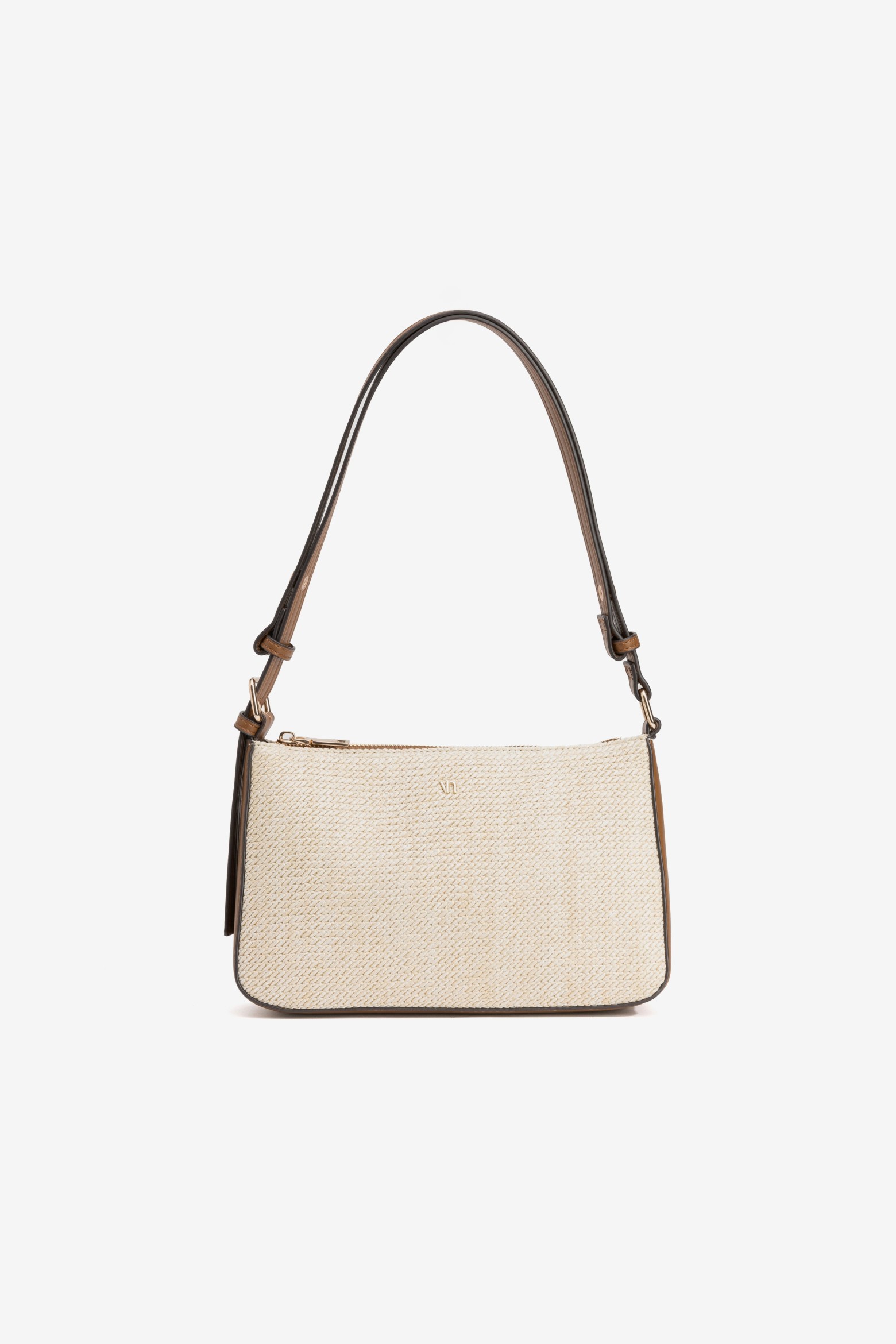 Beige Textured Shoulder Bag