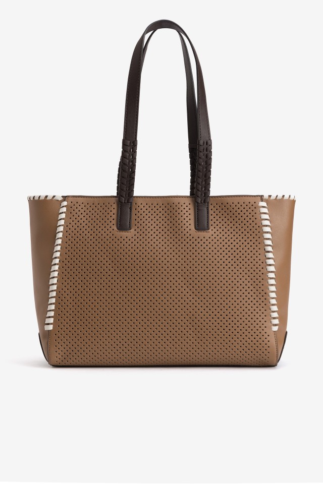 Brown Tote Bag with Details