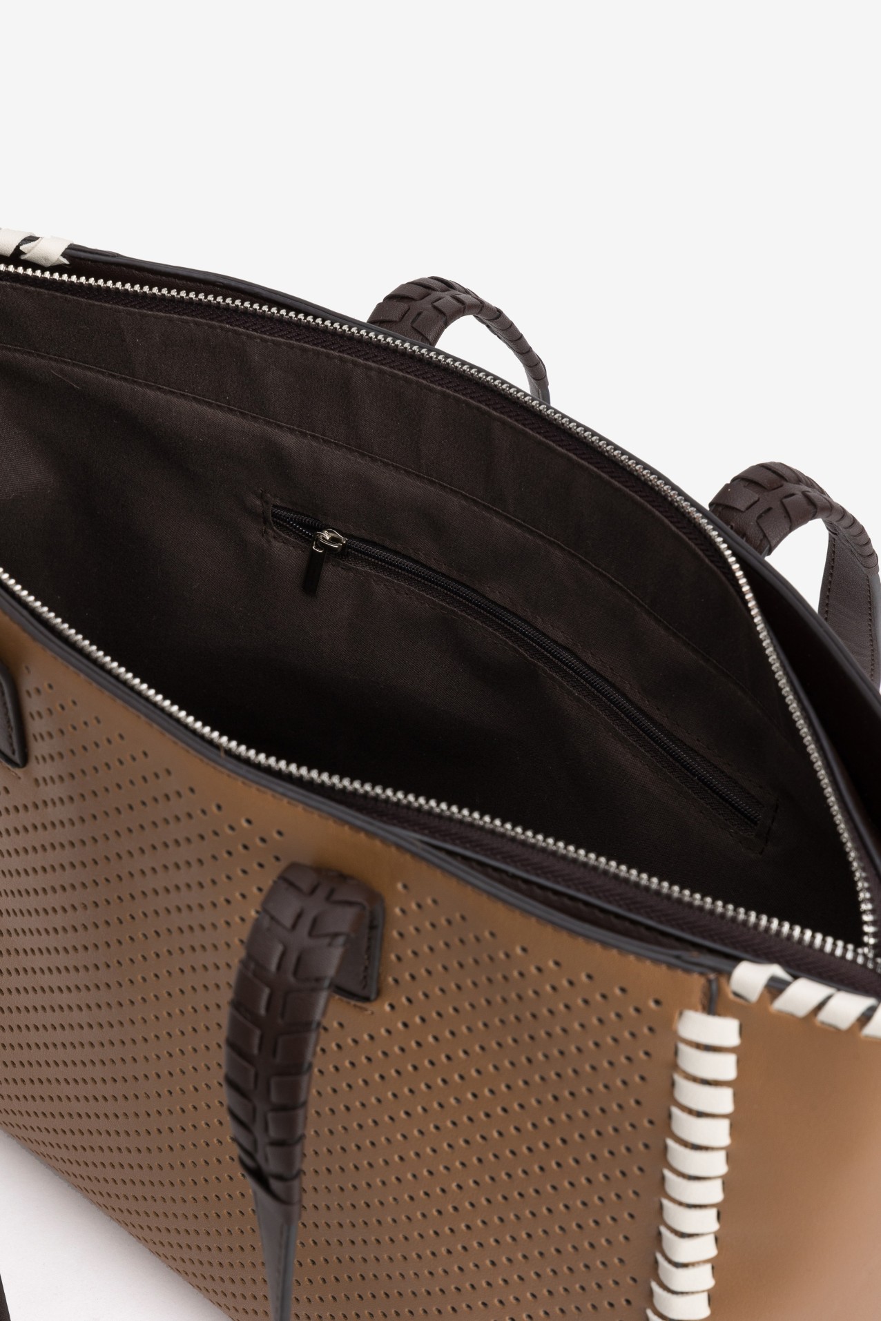 Brown Tote Bag with Details