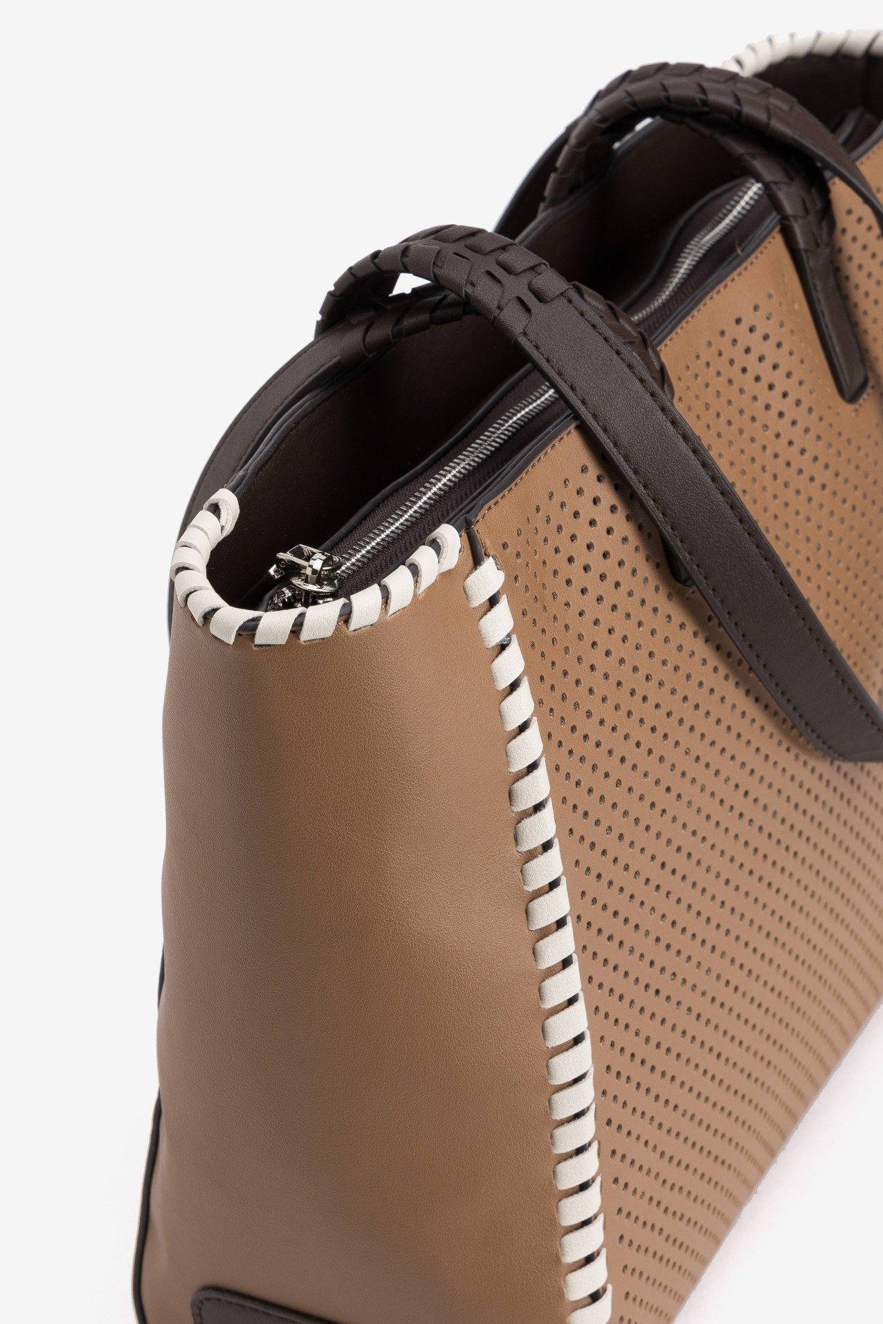 Brown Tote Bag with Details