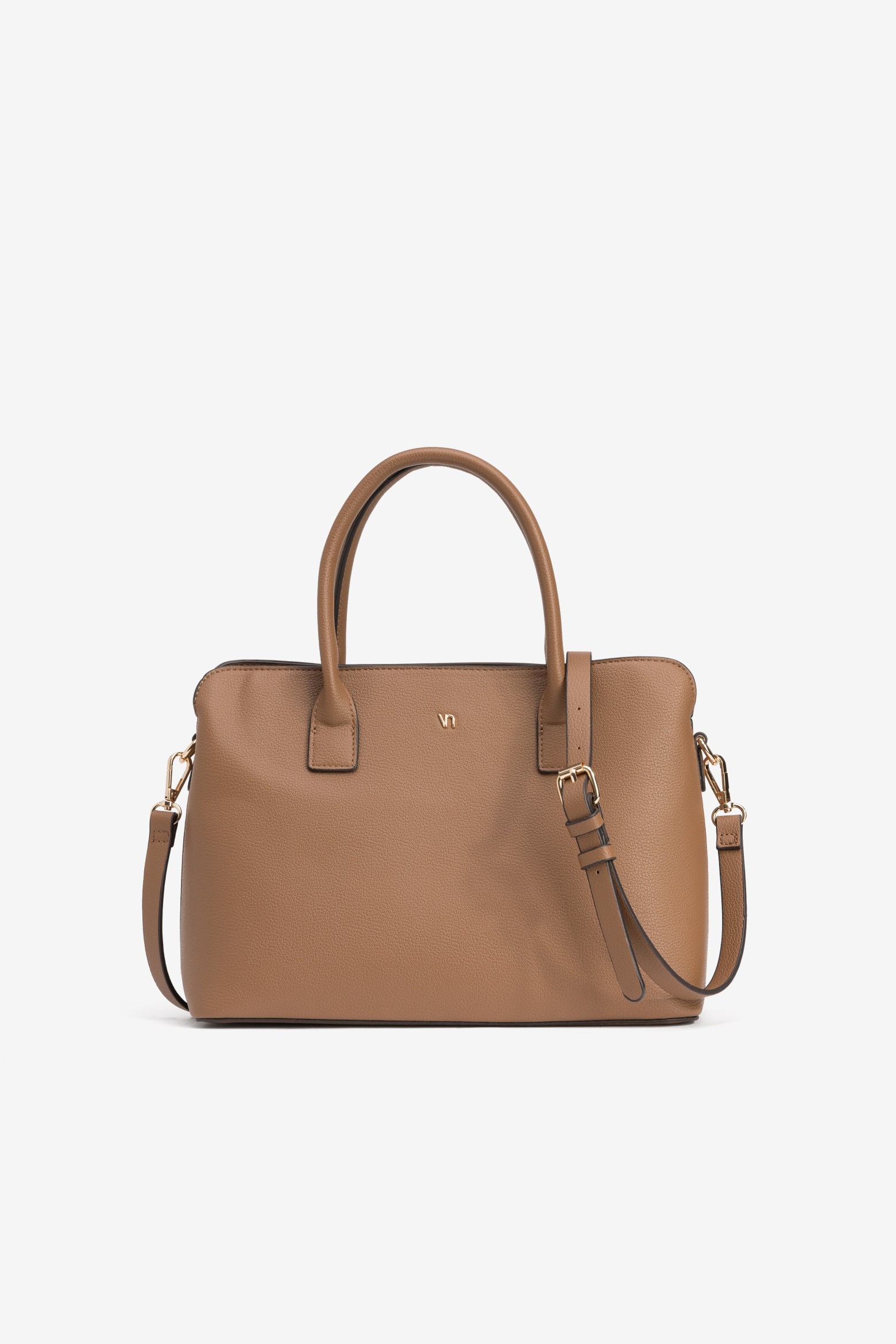 Brown Structured Tote Bag