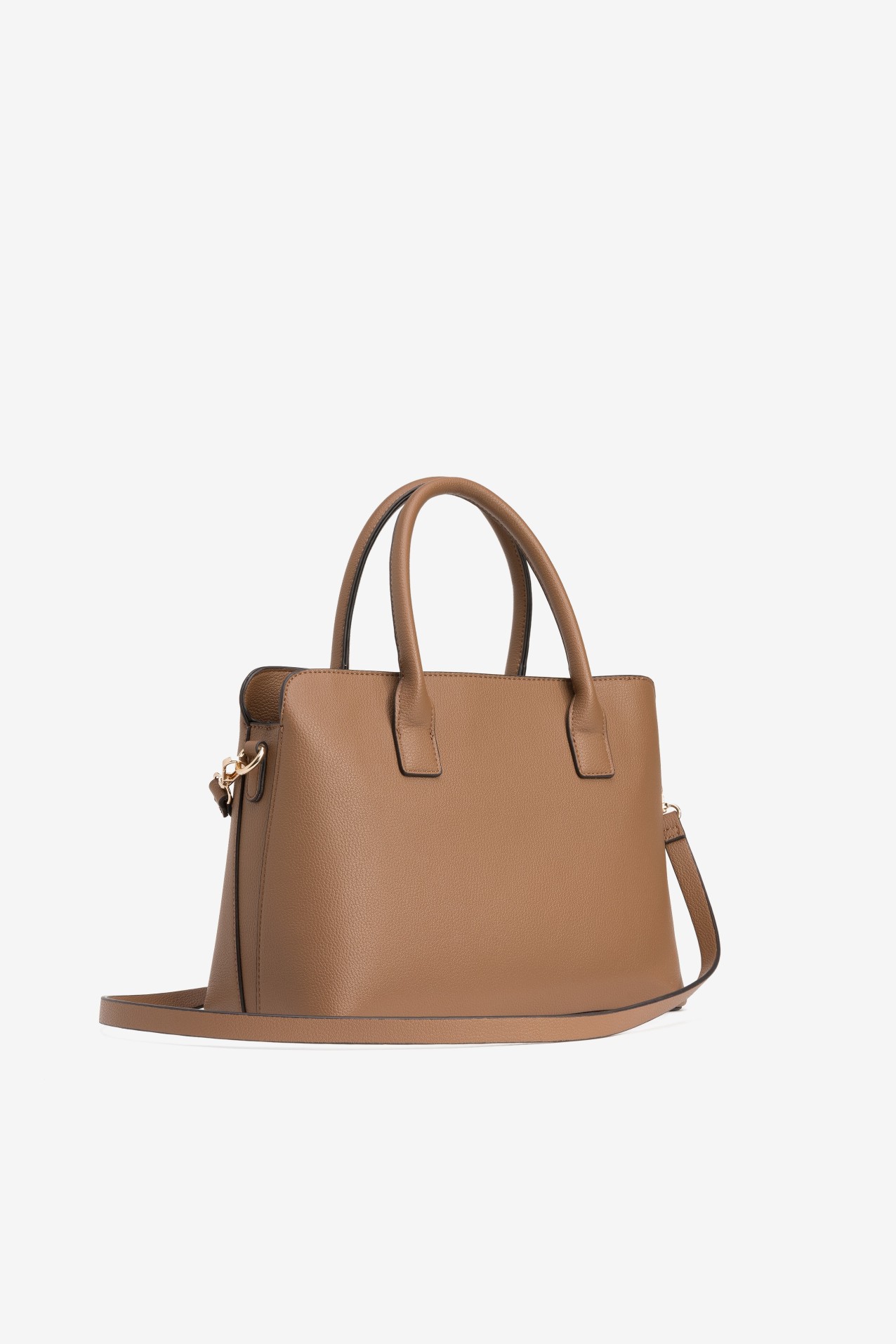 Brown Structured Tote Bag