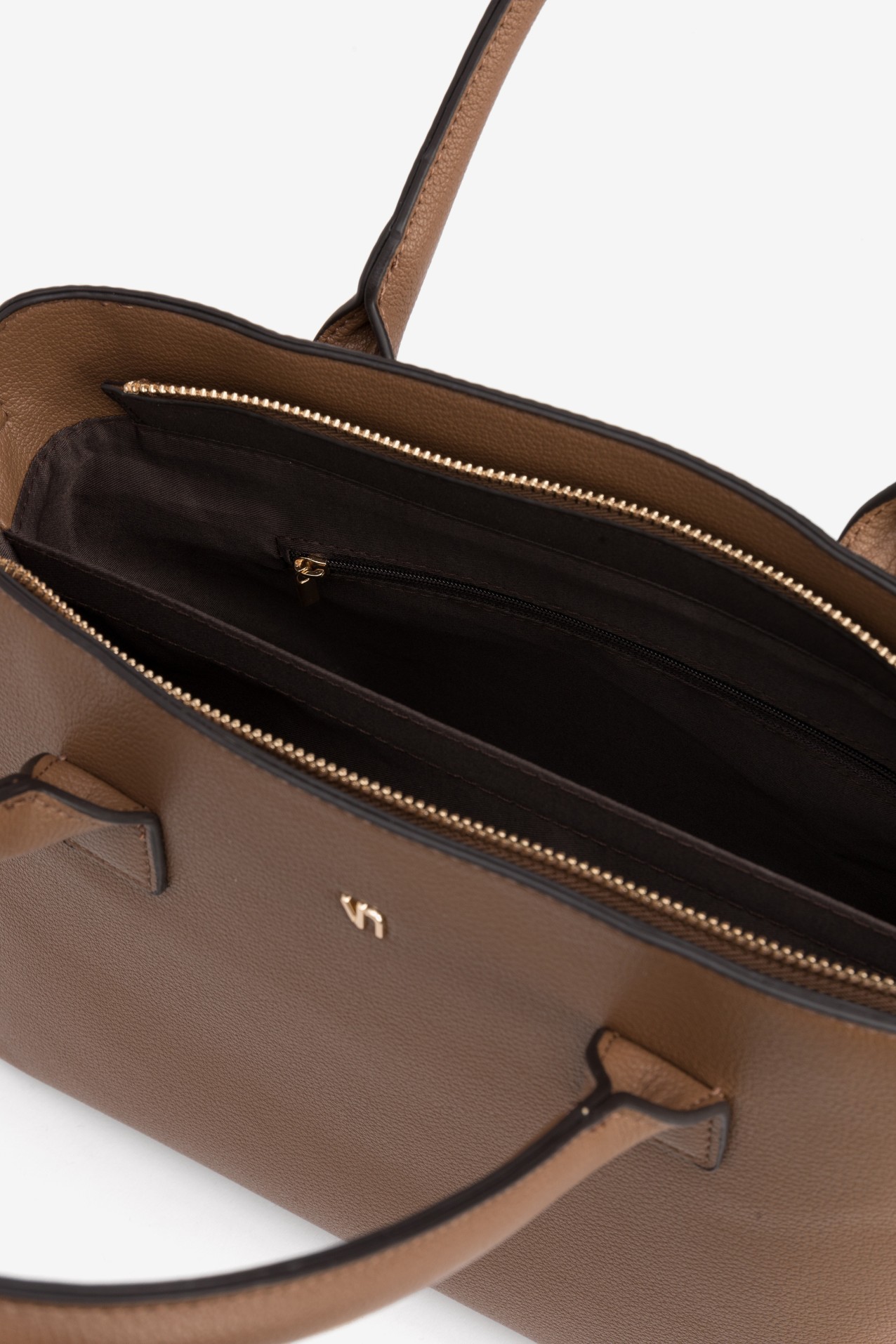 Brown Structured Tote Bag