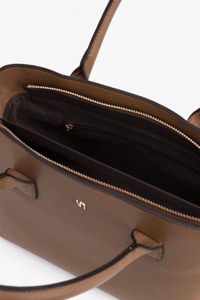 Brown Structured Tote Bag Brown Structured Tote Bag